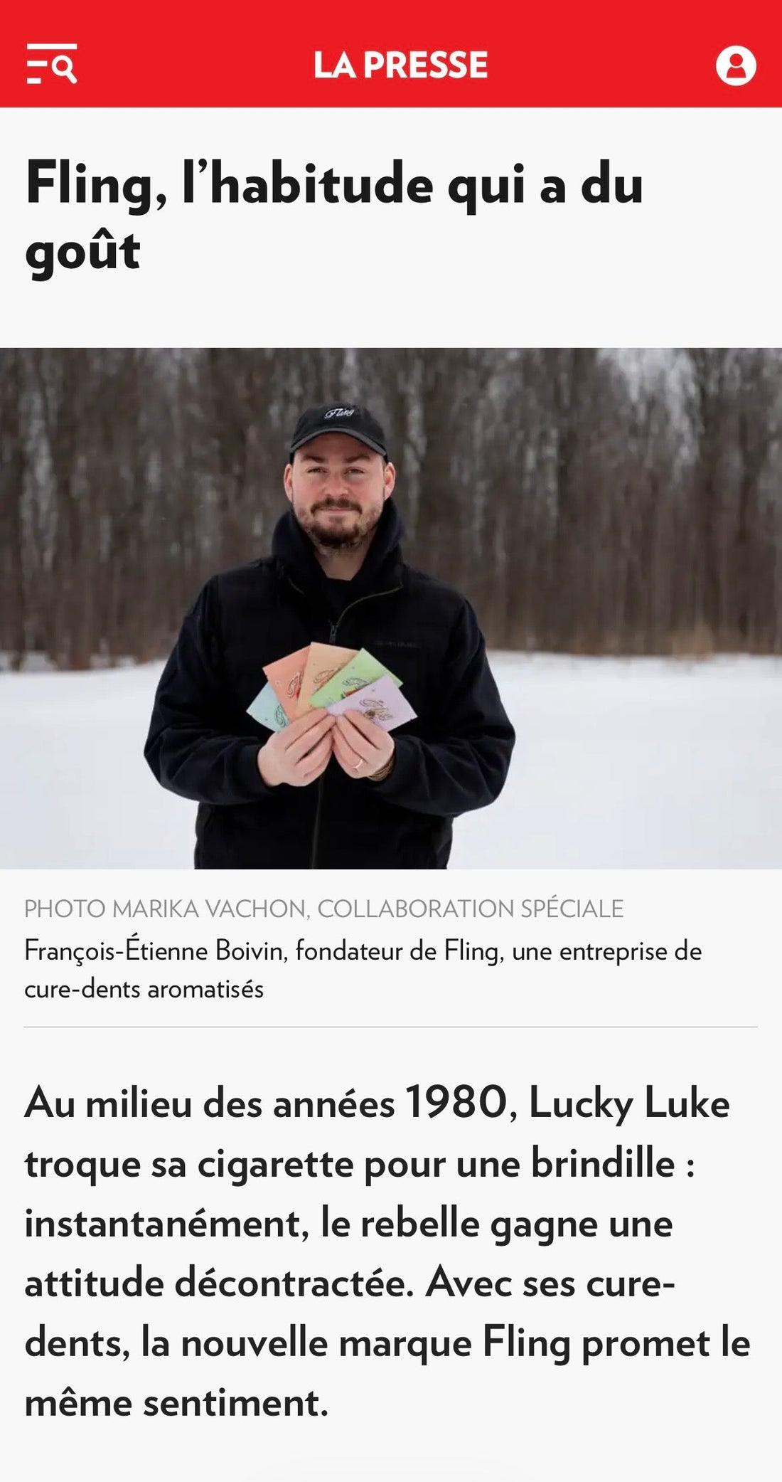 Fling dans les médias : Journal de Québec, Journal de Montréal et La Presse